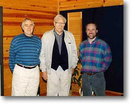 Kurt Kaiser, George Beverly Shea, and Brian, recording the Starsong - Sparrow ECHOES OF MY SOUL series